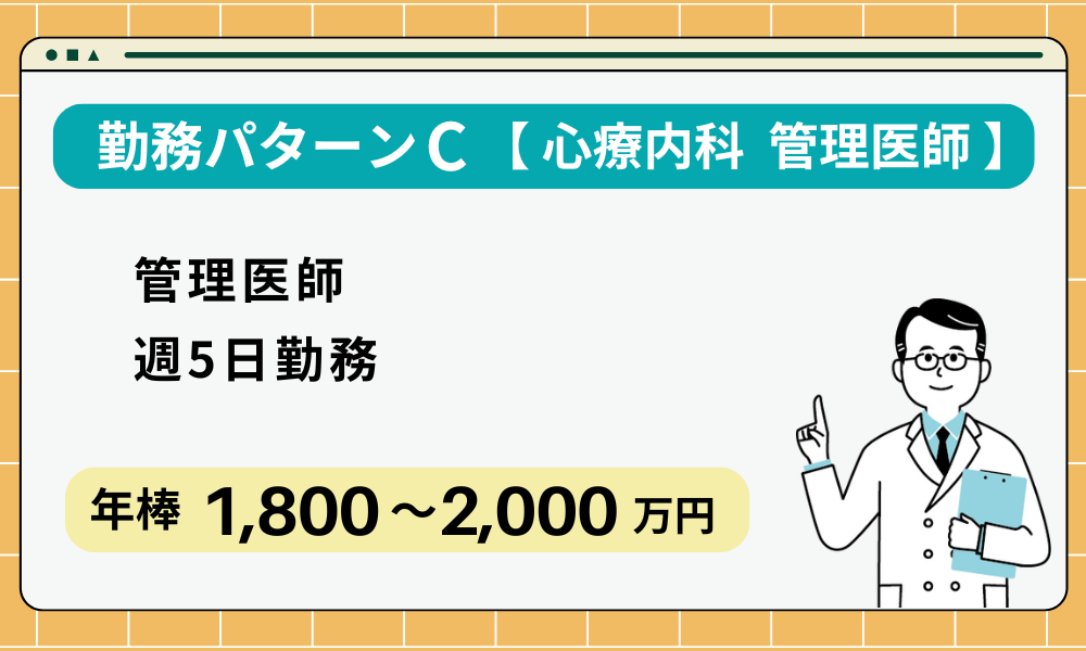 勤務パターン　C　心療内科　管理医師