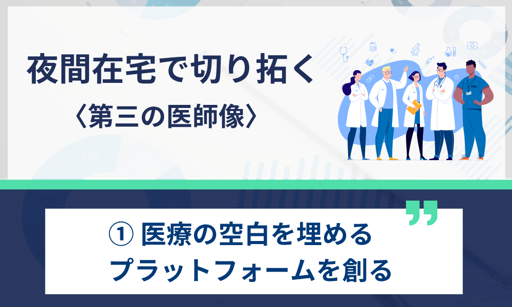 夜間在宅で切り拓く〈第三の医師像〉 ①医療の空白を埋めるプラットフォームを創る