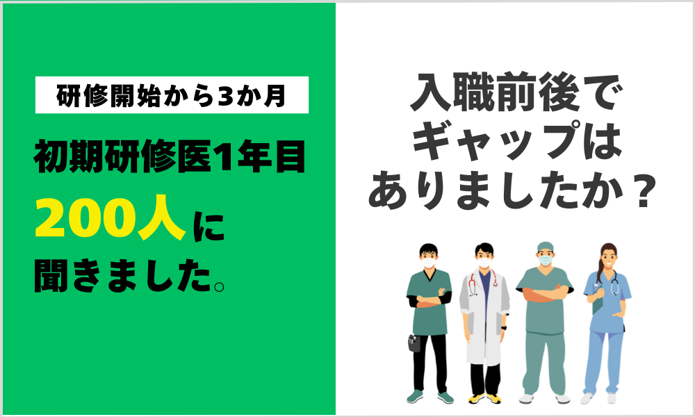 初期研修医1年目200人に聞きました！  ②入職前後でギャップはありましたか？